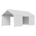 Carport Car Canopy 10x20FT Heavy Duty Car Shelter with Sidewalls White