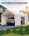 Carport 10x20FT Heavy Duty Car Shelter Sidewalls White