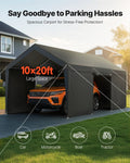 Carport 12x20ft Heavy Duty Car Canopy Shelter Sidewalls White