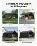 Carport 12x20ft Heavy Duty Car Canopy Shelter Sidewalls White