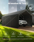 Carport 12x20ft Heavy Duty Car Canopy Shelter Sidewalls White