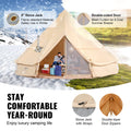 Canvas Bell Tent 3m 4-Season Camping Tent Stove Jack