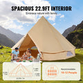 Canvas Bell Tent 7m 12 Person Yurt Camping Stove Jack Breathable