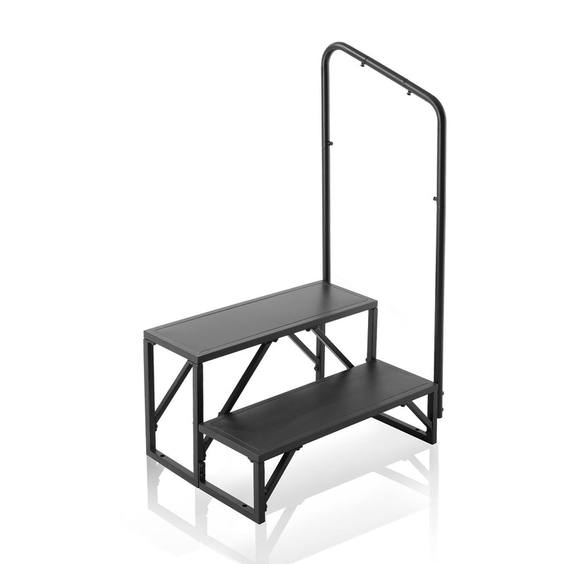 RV Steps 2-Step Carbon Steel Stairs Handrail 199kg Load Capacity