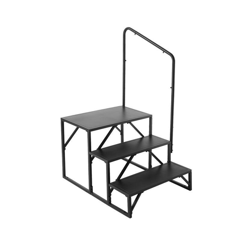 RV Steps 3-Step Carbon Steel Stairs with Handrail 199.58KG Capacity
