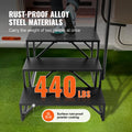 RV Steps 3-Step Carbon Steel Stairs with Handrail 199.58KG Capacity