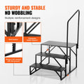 RV Steps 3-Step Carbon Steel Stairs with Handrail 199.58KG Capacity