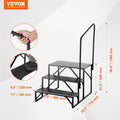 RV Steps 3-Step Carbon Steel Stairs with Handrail 199.58KG Capacity