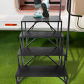 RV Steps 4-Step Carbon Steel 199.5kg Load Handrail Non-Slip