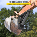 Backhoe Thumb 45.7cm 12mm Teeth Heavy Duty Excavator Black Steel