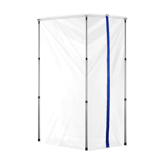 Dust Barrier Poles, 10 Ft Barrier Poles, Dust Barrier System with 4 Telescoping Poles, Magnetic Zipper, Carry Bag and 32.8x13.12 Ft Plastic Film, for Interior Decoration, Painting