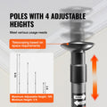 Dust Barrier Poles 10ft 4pc Telescoping Magnetic Zipper Plastic Film