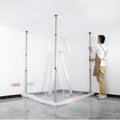 Dust Barrier Poles 10ft 4pc Telescoping Magnetic Zipper Plastic Film