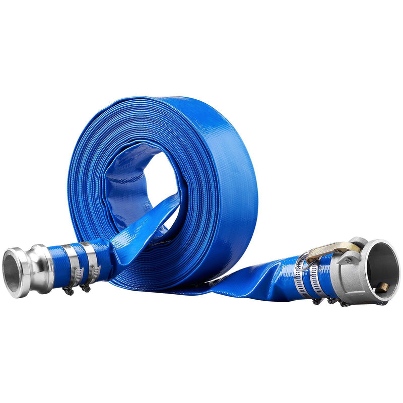 Backwash Hose 2in x 50ft Pool Pump Discharge Heavy Duty PVC Blue