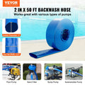 Backwash Hose 2in x 50ft Pool Pump Discharge Heavy Duty PVC Blue
