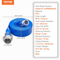 Backwash Hose 2in x 50ft Pool Pump Discharge Heavy Duty PVC Blue