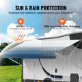 RV Awning Fabric Replacement, 3.72m Fabric Length for 3.96mAwning, Heavy Duty 3-Ply 16oz PVC Camper Awning Fabric, Waterproof & UV Protection Outdoor Canopy for RV, Trailer, Motorhome, Blue Fade