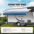 RV Awning Fabric Replacement, 3.72m Fabric Length for 3.96mAwning, Heavy Duty 3-Ply 16oz PVC Camper Awning Fabric, Waterproof & UV Protection Outdoor Canopy for RV, Trailer, Motorhome, Blue Fade