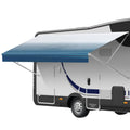 RV Awning Fabric Replacement, 3.72m Fabric Length for 3.96mAwning, Heavy Duty 3-Ply 16oz PVC Camper Awning Fabric, Waterproof & UV Protection Outdoor Canopy for RV, Trailer, Motorhome, Blue Fade
