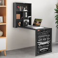 Wall Mounted Folding Desk w/ Chalkboard Storage Space Saving