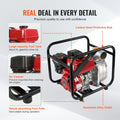 Gasoline Engine Water Pump Gas Powered Transfer Pump 80 mm 7HP 4-Stroke