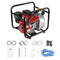 Gasoline Engine Water Pump 80mm 7HP 4-Stroke Gas Powered