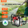 Gasoline Engine Water Pump 80mm 7HP 4-Stroke Gas Powered