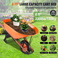 Wheelbarrow 6 Cu Ft One Wheel Garden Dump Cart 330lbs Utility
