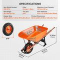 Wheelbarrow 6 Cu Ft One Wheel Garden Dump Cart 330lbs Utility