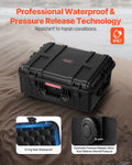 Weatherproof Hard Case 2.5 Cu.ft IP67 Rolling Wheels Black