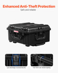 Weatherproof Hard Case 2.5 Cu.ft IP67 Rolling Wheels Black