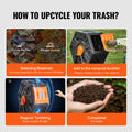 Compost Bin 18.5 Gal Tumbler Rotating Outdoor Sliding Door