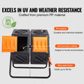 Compost Bin 37 Gal Dual-Chamber Tumbler Rotating Sliding Doors