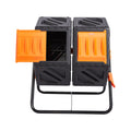 Compost Bin 37 Gal Dual-Chamber Tumbler Rotating Sliding Doors