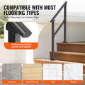 2x Handrail Outdoor Porch Deck Black Square Tube Seniors Safety