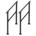 2x Handrail Outdoor Porch Deck Black Square Tube Seniors Safety