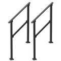 2x Handrail Outdoor Porch Deck Black Square Tube Seniors Safety