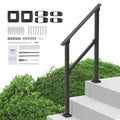 Handrail 2-3 Step Stair Carbon Steel Black Outdoor Porch Deck