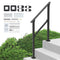 Handrail 2-3 Step Stair Carbon Steel Black Outdoor Porch Deck