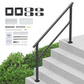 Carbon Steel Handrails 4-5 Steps Outdoor Stairs Rails Black Kit