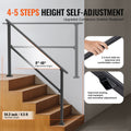 Carbon Steel Handrails 4-5 Steps Outdoor Stairs Rails Black Kit