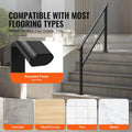 Carbon Steel Handrails 4-5 Steps Outdoor Stairs Rails Black Kit