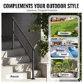 Carbon Steel Handrails 4-5 Steps Outdoor Stairs Rails Black Kit
