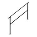 Carbon Steel Handrails 4-5 Steps Outdoor Stairs Rails Black Kit