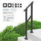 Handrails 1-2 Step Stair Rail Kit Carbon Steel Black Outdoor