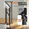 Handrails 1-2 Step Stair Rail Kit Carbon Steel Black Outdoor