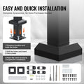 Handrails 1-2 Step Stair Rail Kit Carbon Steel Black Outdoor