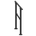 Handrails 1-2 Step Stair Rail Kit Carbon Steel Black Outdoor