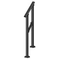 Handrails 1-2 Step Stair Rail Kit Carbon Steel Black Outdoor