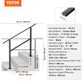 2-3 Step Stair Rail Kit Black Carbon Steel Handrail Concrete Deck